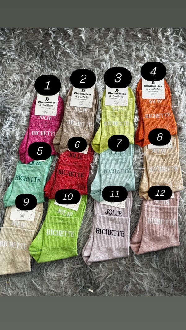 01130f9c-273f-48f3-a7e5-e55304f58c27 Chaussettes paillettes « jolie bichette »